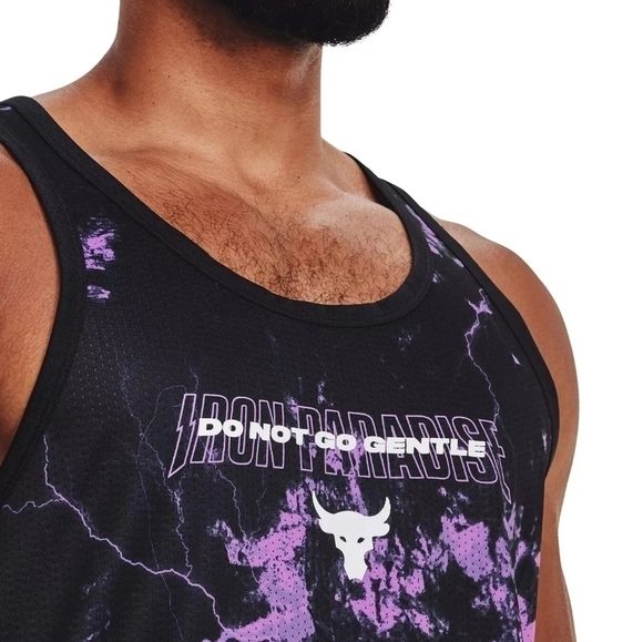 Under Armour Project Rock Mesh Printed Tank Top Shirt Medium NWT - Picture 3 of 9